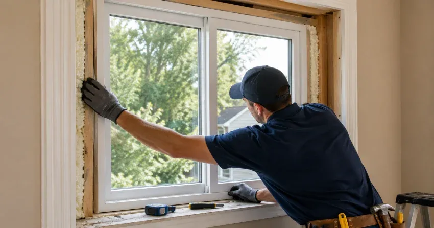 close-up of Low-E glass coating on an insulated window Ospringe, Erin