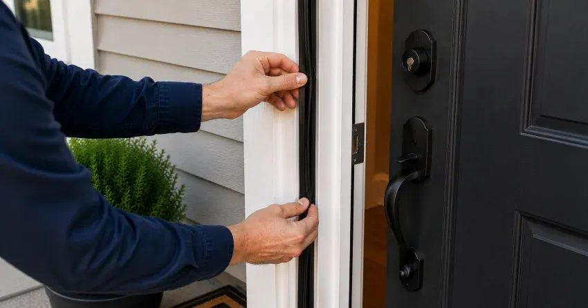 technician performing light test on door seal in Ballinafad, Erin