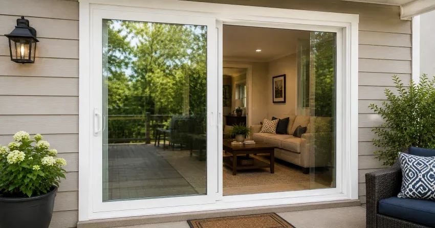 new patio door replacement installed in Erin home