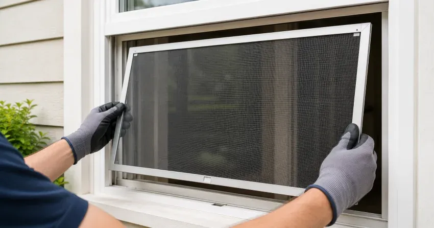 technician repairing a window sash and balance system in Hillsburgh, Erin