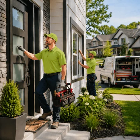 Locally dispatched crews working on doors, windows and glass throughout the region